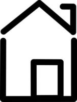 House with door and chimney on the right, icon illustration, vector on white background