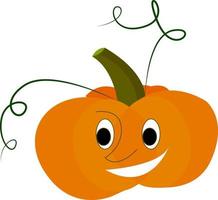 A smiling pumpkin, vector or color illustration.