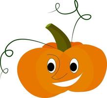 una calabaza sonriente, un vector o una ilustración en color.