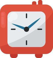 Red square clock, illustration, vector on white background