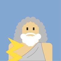 Zeus, illustration, vector on white background.