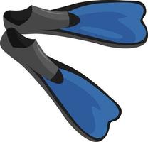 Blue swimfins , illustration, vector on white background