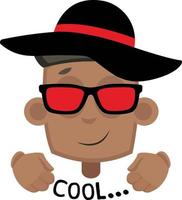 Cool boy with glasses, illustration, vector on white background.