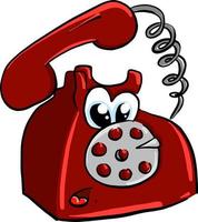 Red phone, illustration, vector on white background