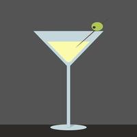 Martini, illustration, vector on white background.