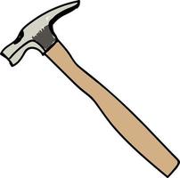 Hammer drawing, illustration, vector on white background.