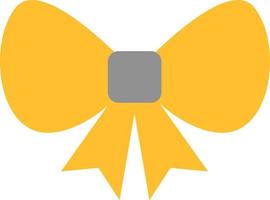 Yellow bow, illustration, vector on a white background.