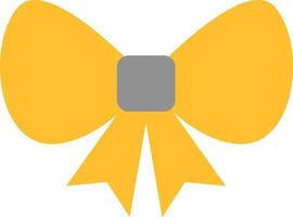 Yellow bow, illustration, vector on a white background.