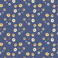 Minimalist cute flowers,seamless pattern on white background. vector