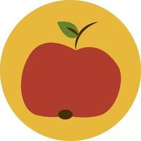 Red autumn apple, illustration, vector on a white background.