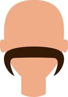 Man with wide mustaches, illustration, vector, on a white background. vector