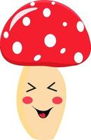 Mushroom smile, illustration, vector on white background.