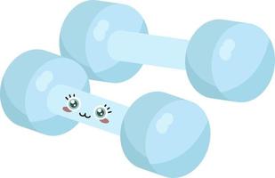 Two blue dumbbells, illustration, vector on white background