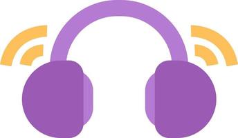 Purple headphones, illustration, vector on a white background.