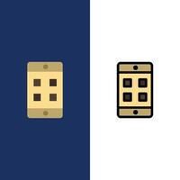 Mobile Cell Box  Icons Flat and Line Filled Icon Set Vector Blue Background