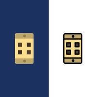 Mobile Cell Box  Icons Flat and Line Filled Icon Set Vector Blue Background