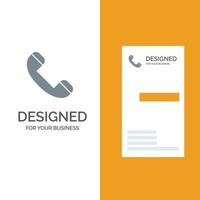 Call Contact Phone Telephone Grey Logo Design and Business Card Template vector