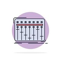 Console dj mixer music studio Flat Color Icon Vector