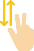 Finger Gestures Two Up Down  Flat Color Icon Vector icon banner Template