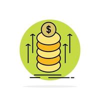 Money Bundle Transfer Coins Abstract Circle Background Flat color Icon vector