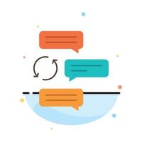 Chat Chatting Conversation Dialogue Auto Robot Abstract Flat Color Icon Template vector