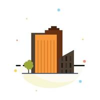 Building Build Dormitory Tower Real Estate Abstract Flat Color Icon Template vector