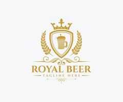 plantilla de diseño de logotipo de cerveza real vector