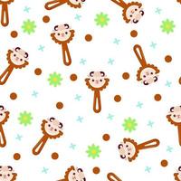 Seamless pattern with baby lamb rattle. Children's pattern on textiles. Gentle children's  white   background vector