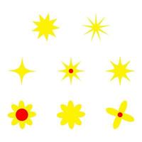 A set of stars and colors isolated on a white background vector