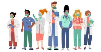 médicos, enfermeras, equipo de medicina profesional