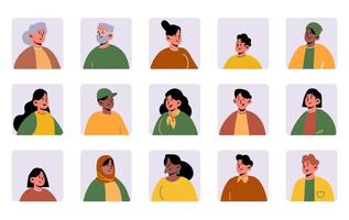 Avatars of different people for social media vector