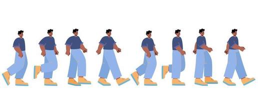 Man walk animation, sequence frame for game sheet vector