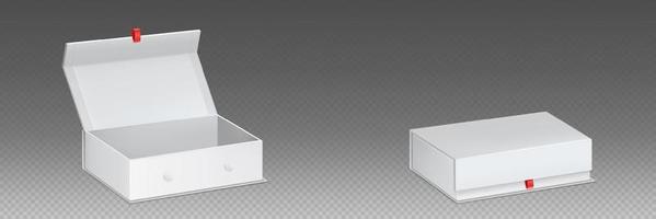 maqueta de caja magnética blanca para regalo o joyería vector