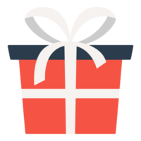 caja de regalo de navidad ilustración plana png