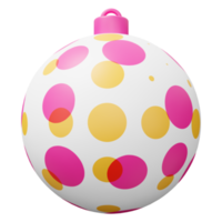 Colorful christmas ball bauble 3d render png