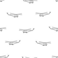 Seamless Pattern Military helicopter icon doodle vector. War transport. vector