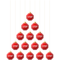 stop road sign hanging christmas bauble png