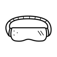 Sports goggles for downhill skiing icon, vector doodle element, cartoon illustration, concept of outdoor activities or sports