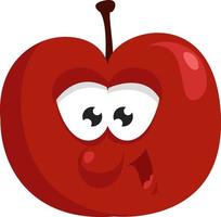 Happy red apple ,illustration,vector on white background vector