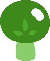 Green small round tree, illustration, vector on a white background.