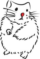 Hamster, illustration, vector on white background.