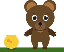 Little bear, illustration, vector on white background.