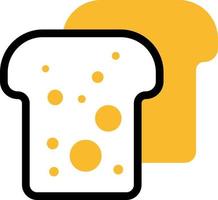 Bakery toast, illustration, vector on a white background.