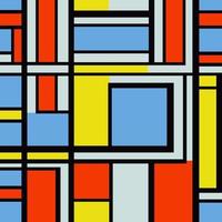 Mondrian Style Geometric Color Composition vector