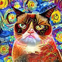 Grumpy Cat Portrait vector