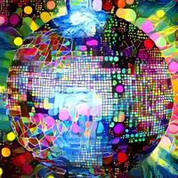 Impressionist Abstract Style Disco Ball vector
