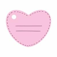 tarjeta de san valentin hoja de notas en forma de corazón. vector