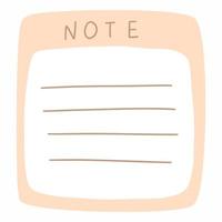 Sheet of notepad for notes. Space for text. Piece of paper. vector