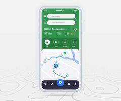 Map GPS navigation ux ui concept, Smartphone map application  destination point on screen, App search map navigate, Technology map, City navigation maps, delivery rider, street, track, location vector