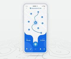 Map GPS navigation ux ui concept, Smartphone map application and destination pinpoint on screen, App search map navigate, Technology map, City navigation maps, City street, tracking, location, Vector